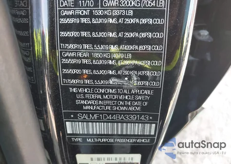 2011 Land Rover Range Rover Hse from USA, damaged, VIN SALMF1D44BA339143